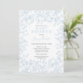 Invitation de Baby shower Floral de la Chinoiserie (Debout devant)