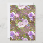 Invitation de Baby shower floral de lavande rustiq (Dos)