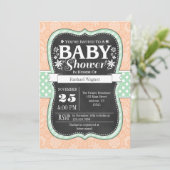 Invitation de Baby shower floral de pinceau (Debout devant)