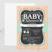 Invitation de Baby shower floral de pinceau (Devant / Derrière)