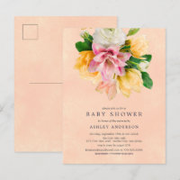 Invitation de Baby shower floral de prairie