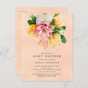 Invitation de Baby shower floral de prairie