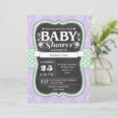 Invitation de Baby shower floral de tableau de bor (Debout devant)