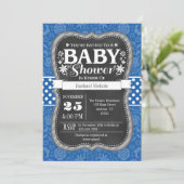Invitation de Baby shower Floral de tableau noir (Debout devant)