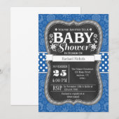Invitation de Baby shower Floral de tableau noir (Devant / Derrière)
