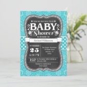 Invitation de Baby shower floral de tableau noir t (Debout devant)
