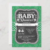 Invitation de Baby shower Floral de tableau vert (Devant)