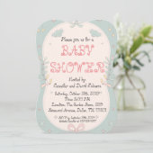 Invitation de Baby shower Floral doux (Debout devant)