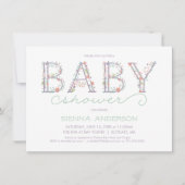 Invitation de Baby shower floral - Invitation pers (Devant)