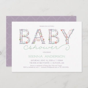 Invitation de Baby shower floral - Invitation pers
