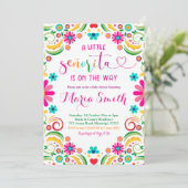 Invitation de Baby shower Floral Mexicain (Debout devant)