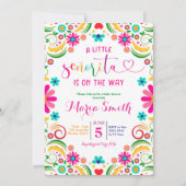Invitation de Baby shower Floral Mexicain (Devant)