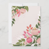 Invitation de Baby shower floral peint | Corail (Dos)