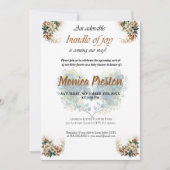 Invitation de Baby shower floral personnalisable (Devant)
