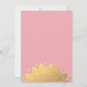 Invitation de Baby shower Floral Pink Or moderne (Dos)