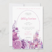 Invitation de Baby shower Floral Princess (Devant)