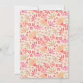 Invitation de Baby shower floral rose et pêche (Dos)