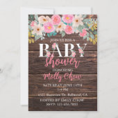 Invitation de Baby shower floral rustique (Devant)