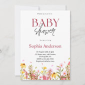 Invitation de Baby shower floral rustique pour fil (Devant)