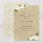 Invitation de Baby shower Floral Rustique Pretty G (Devant / Derrière)