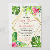 Invitation de Baby shower floral tropical (Devant)