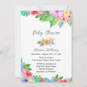 Invitation de Baby shower floral tropical (Devant)