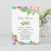 Invitation de Baby shower floral tropical (Debout devant)