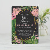 Invitation de Baby shower floral tropical (Debout devant)