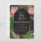 Invitation de Baby shower floral tropical (Devant)