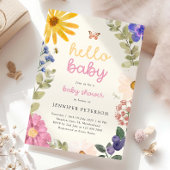 Invitation de Baby shower Floral vintage