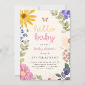 Invitation de Baby shower Floral vintage (Devant)