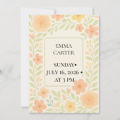Invitation de baby shower florale (Devant)