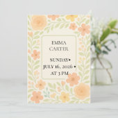 Invitation de baby shower florale (Debout devant)