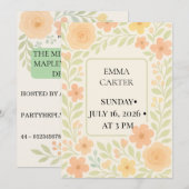 Invitation de baby shower florale (Devant / Derrière)