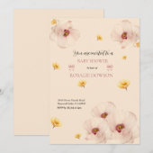 Invitation de baby shower florale (Devant / Derrière)
