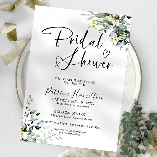 Invitation de Baby Shower Florale