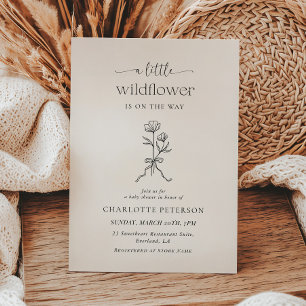 Invitation de baby shower florale à arc minimal