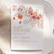 Invitation de baby shower florale bohème