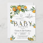 Invitation de Baby Shower Florale Citronnée (Devant)