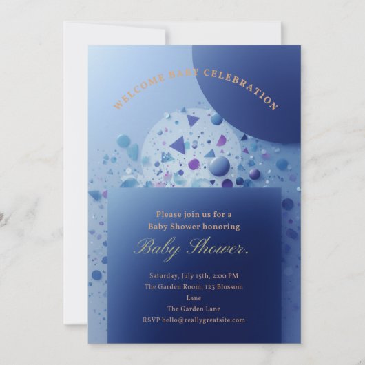 Invitation de baby shower florale vintage – Classi (Devant)