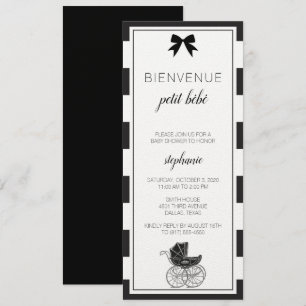 Invitation de Baby shower français noir et blanc