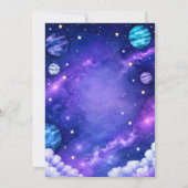 Invitation de baby shower fusée espace aquarelle (Dos)