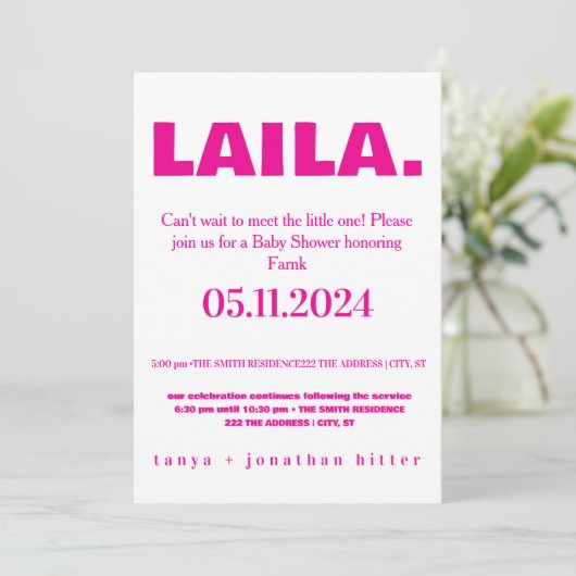 Invitation de Baby Shower Garçon Bleu Clair Minima (Debout devant)