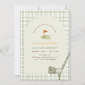 Invitation de Baby-Shower Garçon Gingham Vert Saug (Devant)