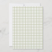 Invitation de Baby-Shower Garçon Gingham Vert Saug (Dos)