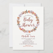 Invitation de Baby Shower Garçon Moderne Fleurs d' (Devant)