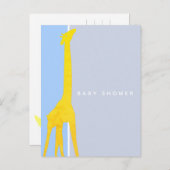 Invitation de Baby Shower Girafe Simple Moderne (Devant / Derrière)