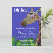 Invitation de baby shower Giraffe coloré amusant (Debout devant)
