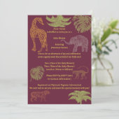 Invitation de Baby shower Girl Pink Safari (Debout devant)