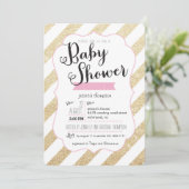 Invitation de Baby shower Gold Parties scintillant (Debout devant)
